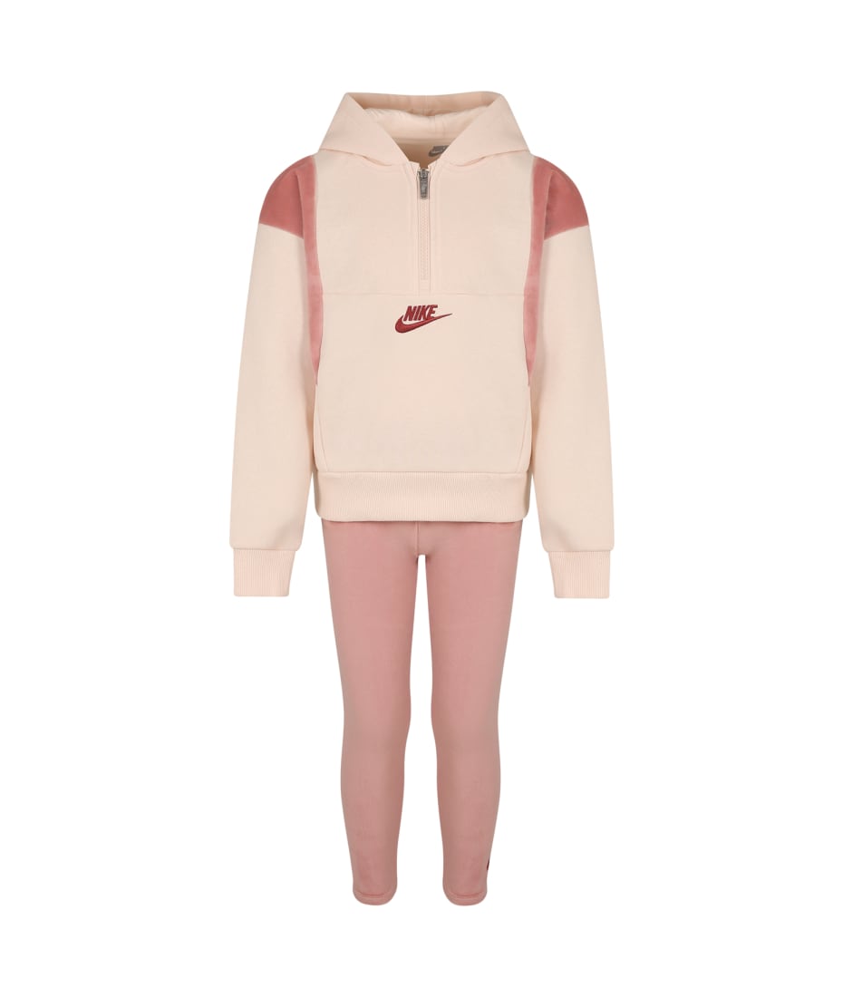 Rose gold nike jogging suit on sale