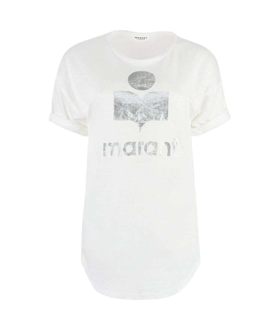 Bi indrømme søsyge Isabel Marant Étoile Koldi Logo Print Linen T-shirt | italist, ALWAYS LIKE  A SALE