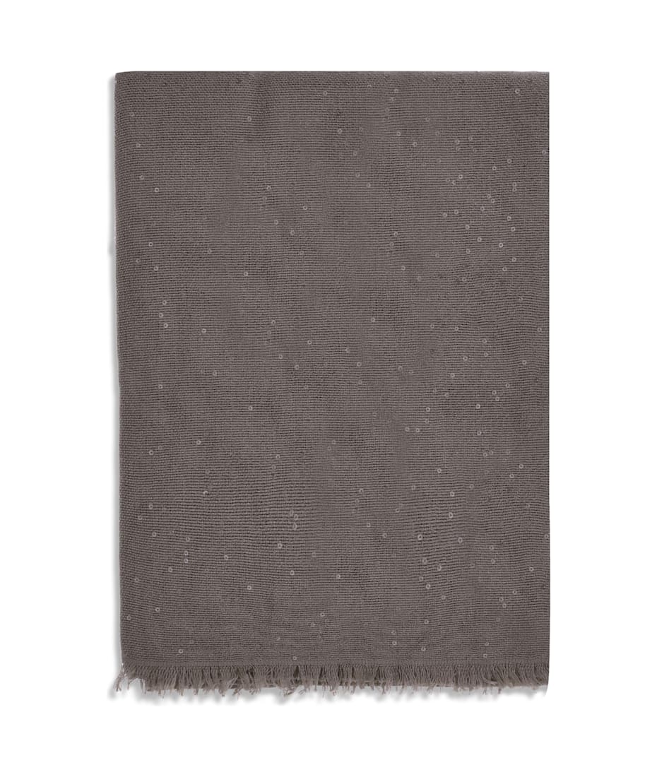 スカーフ Brunello Cucinelli Sequin-Embroidered Cashme BRUNELLO CUCINELLI Sequin-embellished cashmere and silk