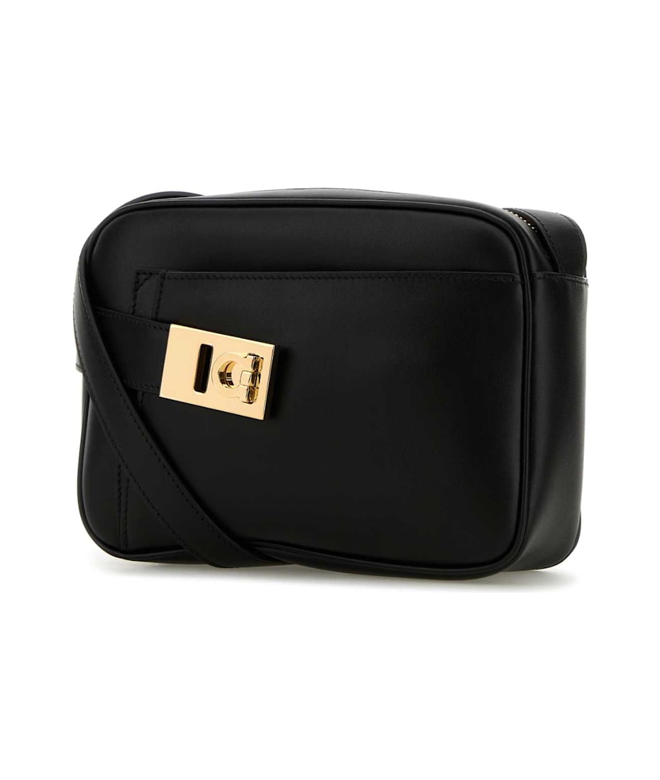 Ferragamo Black Leather Archive Crossbody Bag | italist
