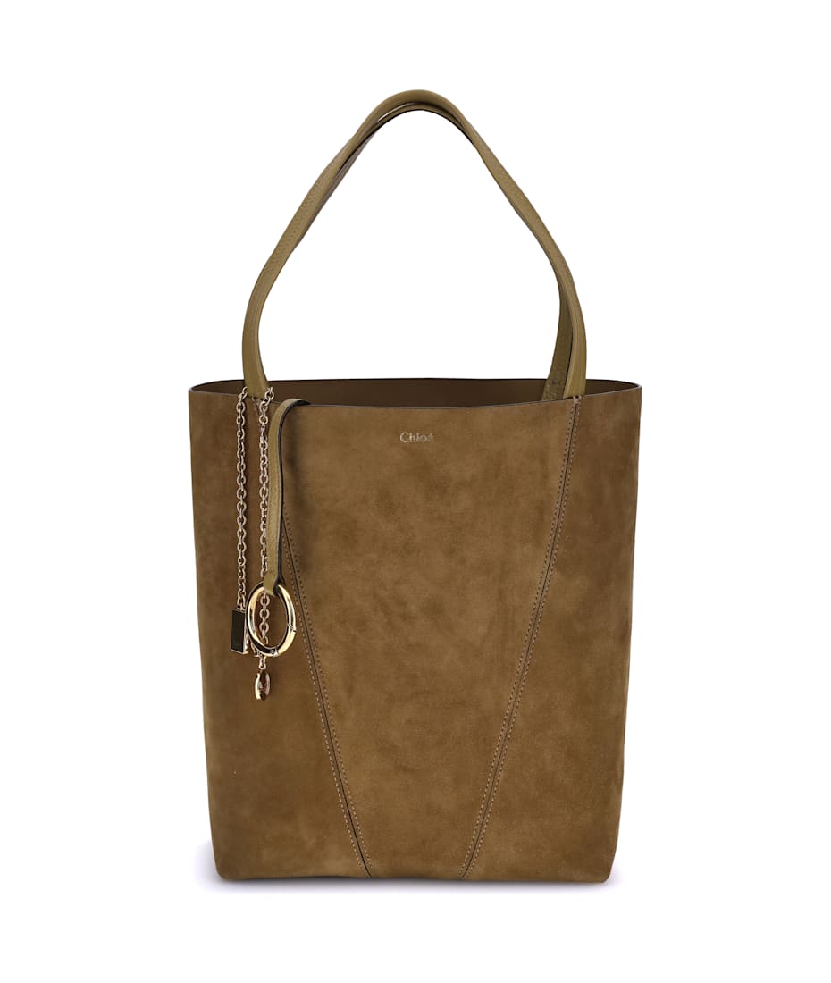 トートバッグ CHLOE SPIN SUEDE LEATHER TOTE BAG Chloé Large Chloé Spin Tote Bag In Suede Leather | Chloé US