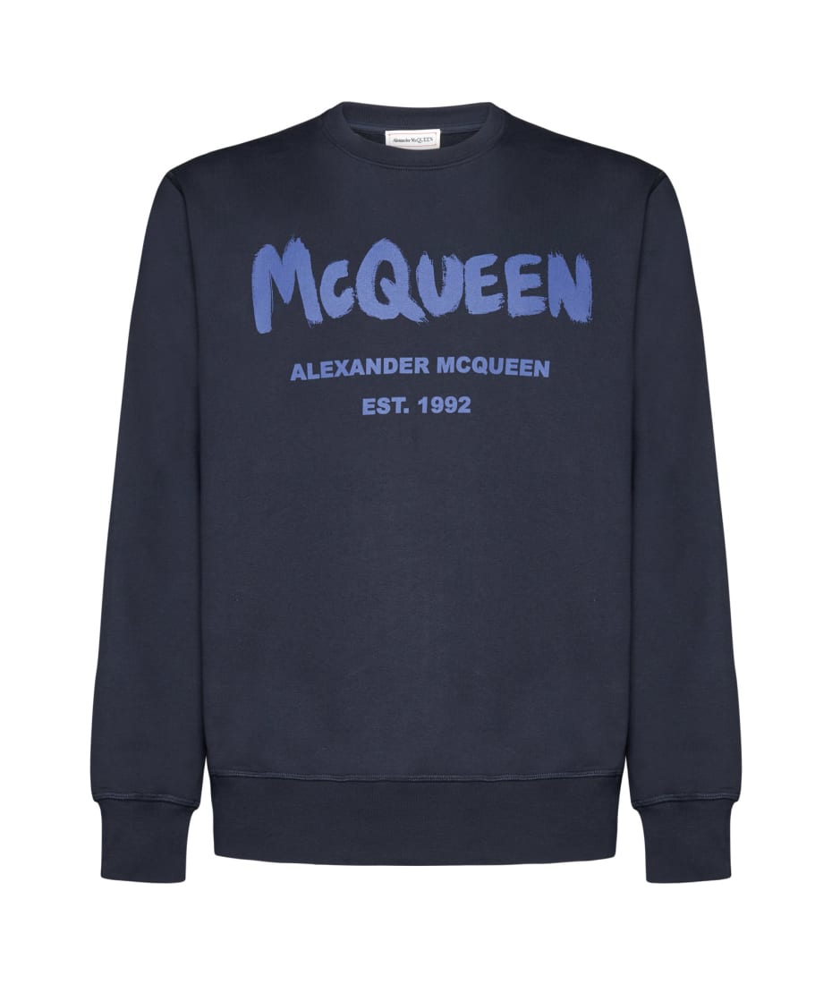 スウェット・トレーナー ALEXANDER MCQUEEN COTTON SWEATSHIRT WITH LOGO Alexander McQueen logo-print Cotton Sweatshirt | Black