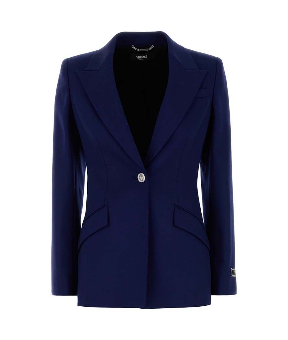 ジャケット Versace Blue Stretch Wool Blazer Versace Blue Stretch Wool Blazer | italist