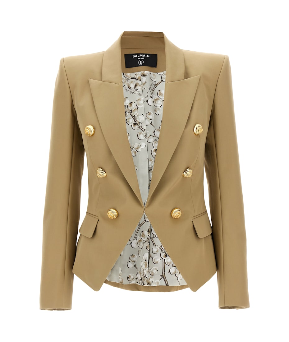 ジャケット BALMAIN Women Jackets DF0SM340CF47 0FK Beige Balmain Beige Cotton Blazer | italist