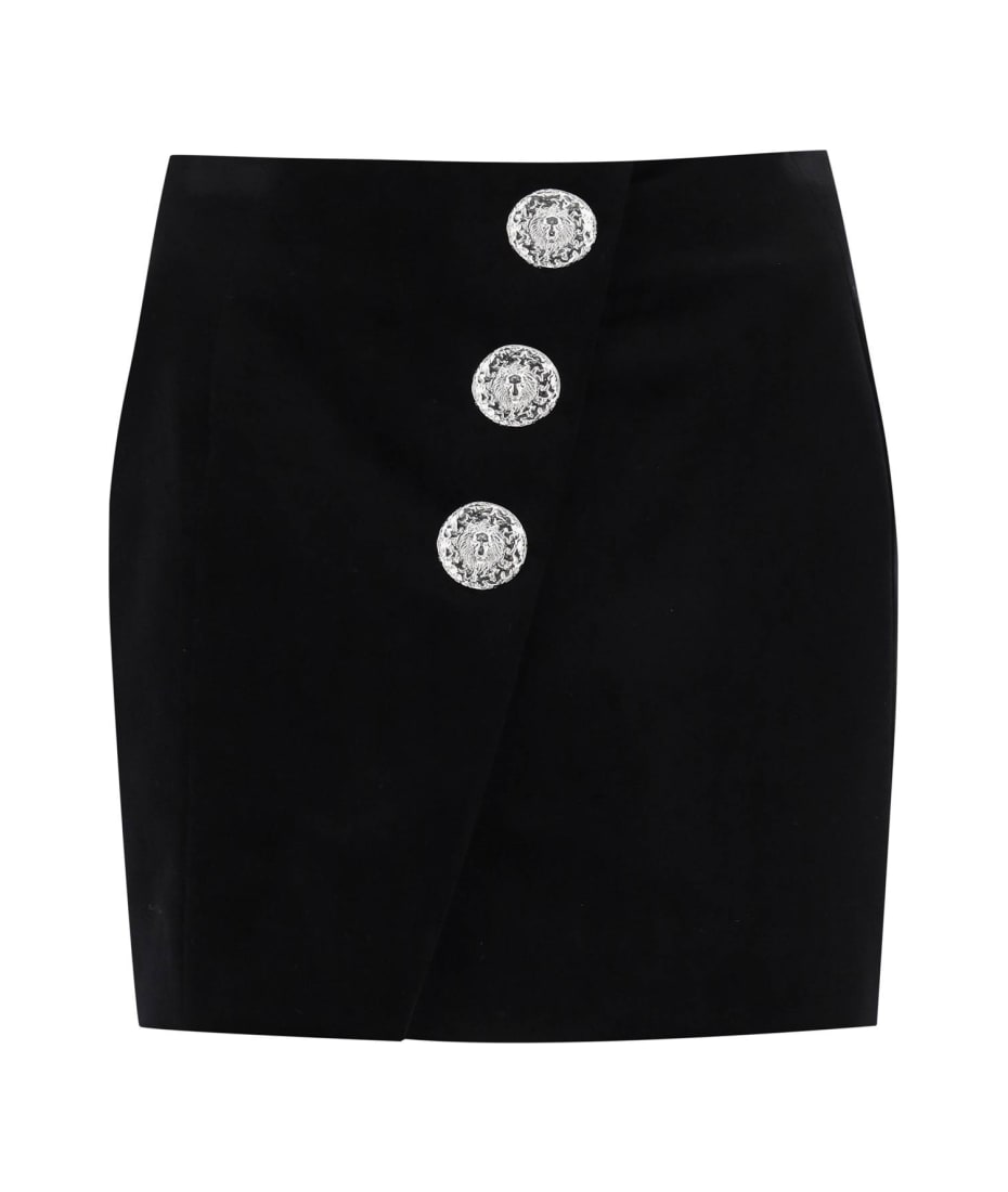 【送料&関税込】Balmain Velvet Mini Skirt With Buttons Balmain Velvet Mini Skirt With Buttons | italist