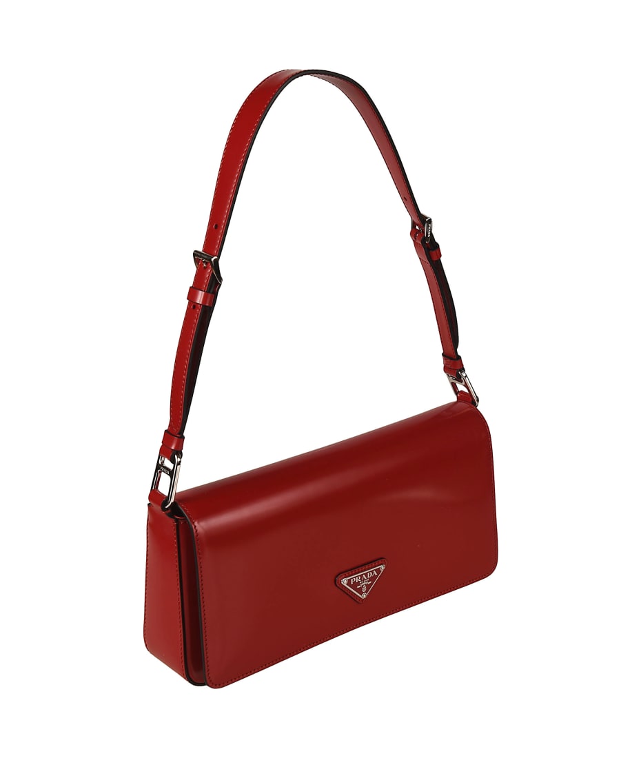 Prada Saffiano Leather Mini Bandoliera Crossbody Bag In Red