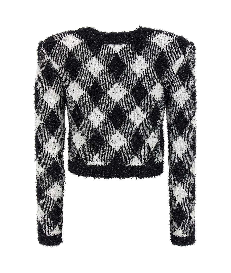 ジャケット BALMAIN FW24 Vichy tweed short jacket (DF0SK248KH66 EAB) Balmain Vichy Tweed Short Jacket | italist
