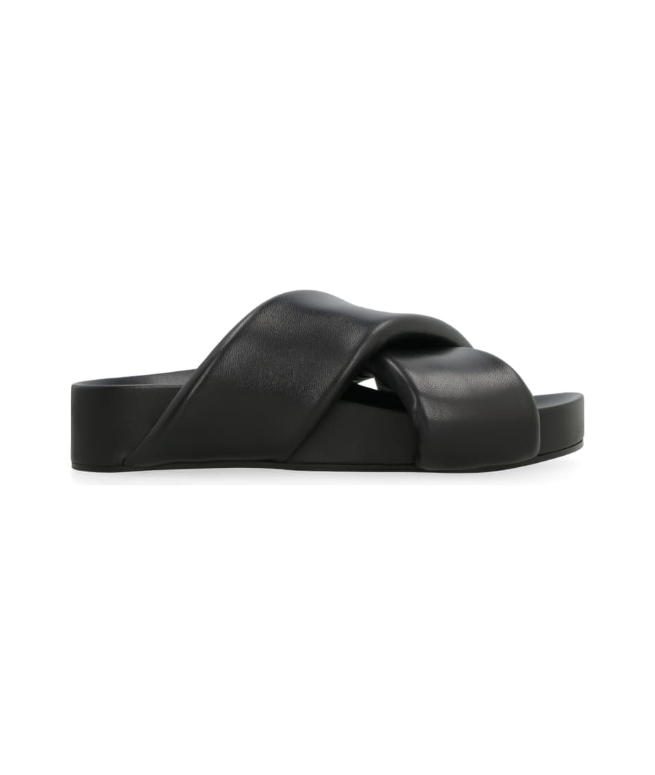 ★正規品★Jil Sander★ Leather Slide Black JP38001A15511001 Black Leather slides JIL SANDER - Vitkac AS