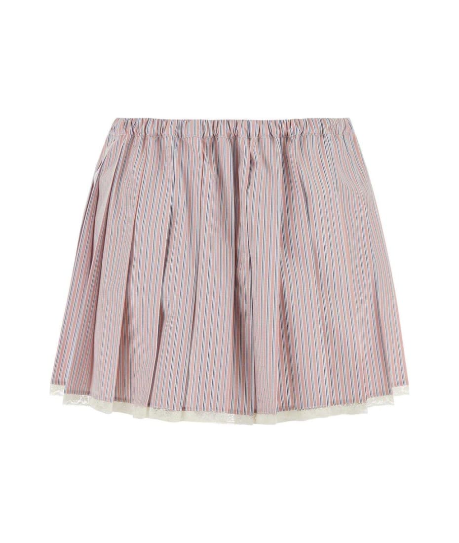Miu Miu Embroidered Poplin Mini Skirt | italist