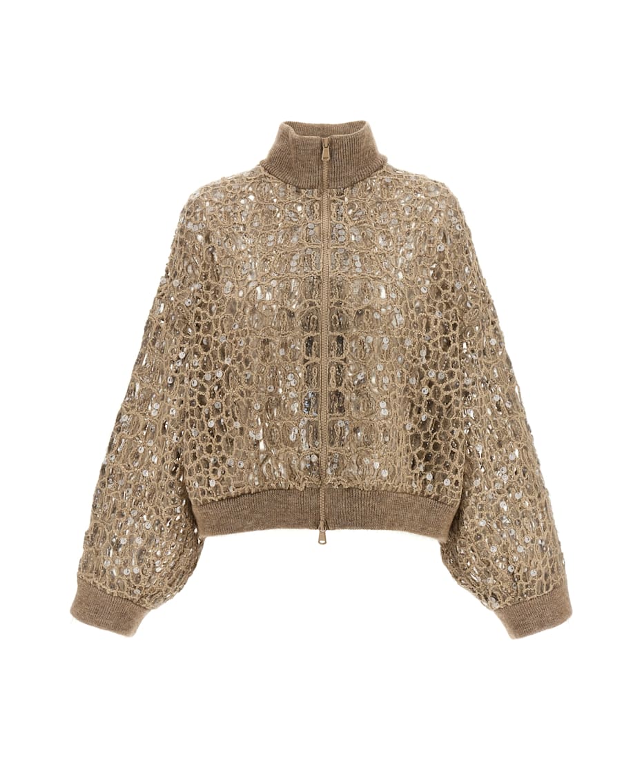 Brunello Cucinelli 'dazzling Croc Embroidery' Cardigan Brunello Cucinelli 'dazzling Croc Embroidery' Cardigan