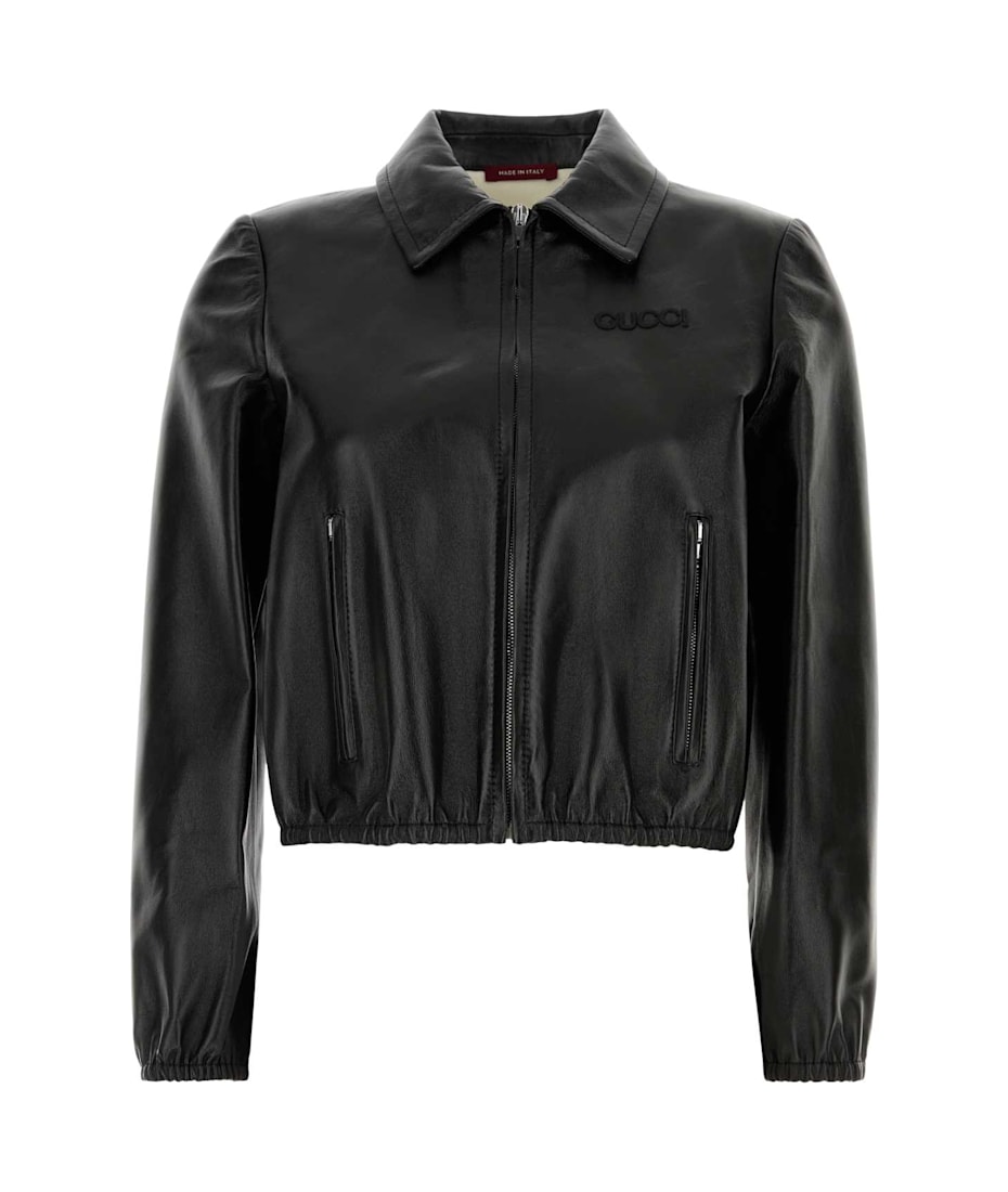 Gucci Black Leather Jacket italist