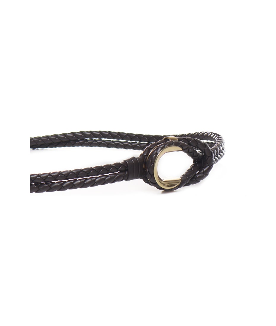 Bottega Veneta Tubular Belt With Interwoven Pattern