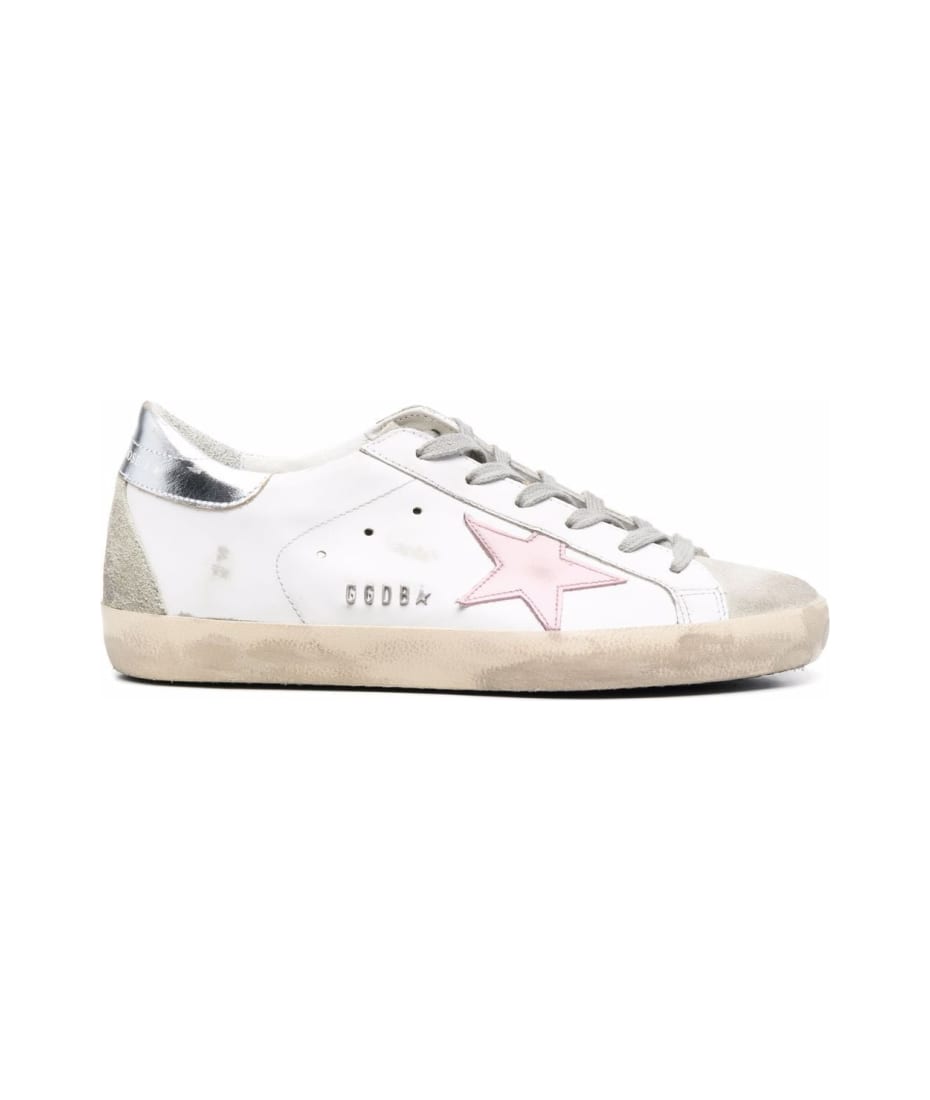 Golden Goose Super-star Leather Upper And Star Suede Toe And Spur