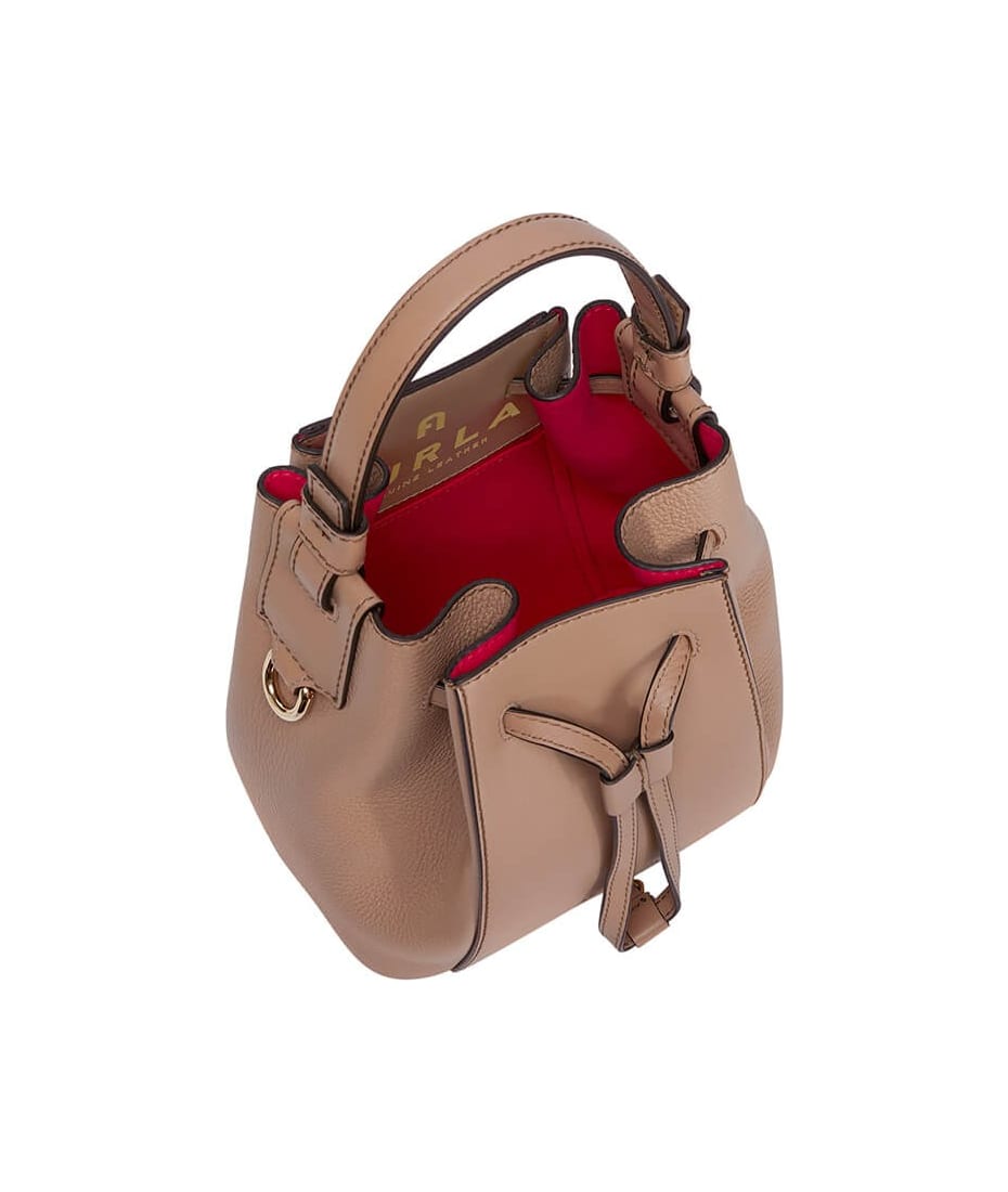 ☆FURLA☆ MIASTELLA Bucket Bag Mini 2wayバッグ GREIGE/PINK♪ Furla Miastella Mini Greige Bucket Bag | italist