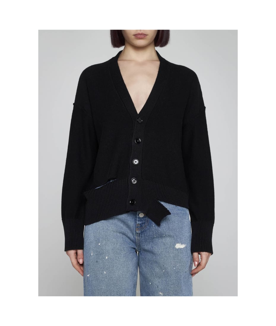 MM6 Maison Margiela Cut-outs Wool-blend Cardigan | italist, ALWAYS