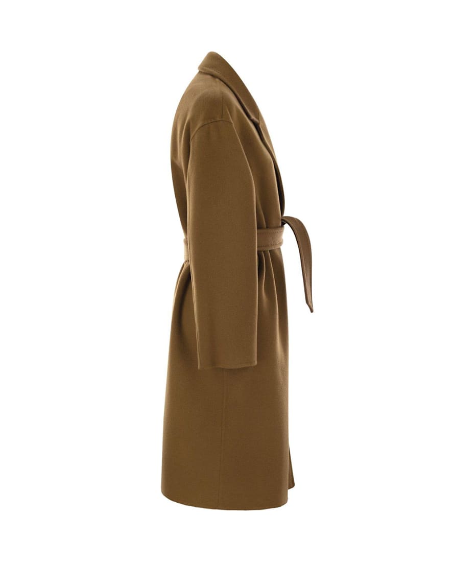 【送料&関税込】Max Mara Melinda Belted Long-sleeved Coat Cashmere midi coat with belt, tobacco | 