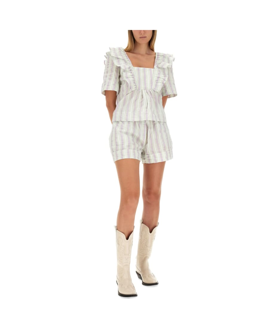 GANNI トレフフリツトラウサ F80756627 099 Ganni Ruffle Blouse | italist