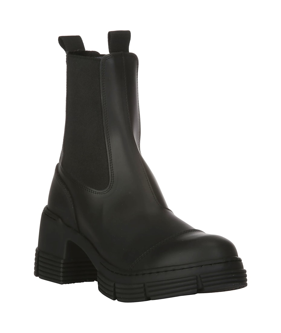 Ganni Recycled Rubber Heeled City Boot | italist