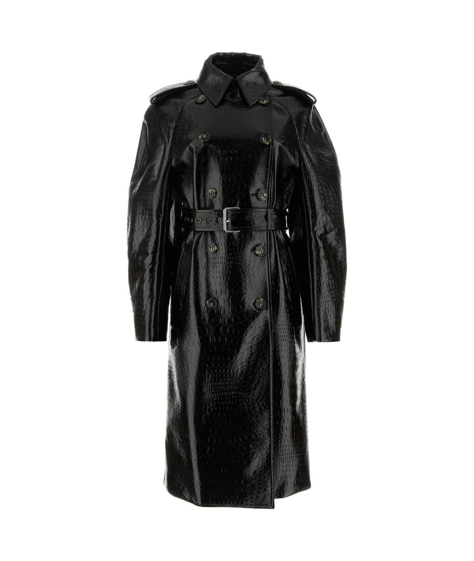 コート Sportmax Black Synthetic Leather Faggi Coat SportMax Black Synthetic Leather Faggi Coat | italist