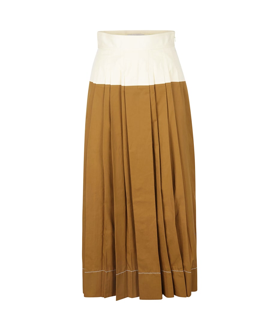 Tory Burch Cotton Poplin Pleated Skirt | italist