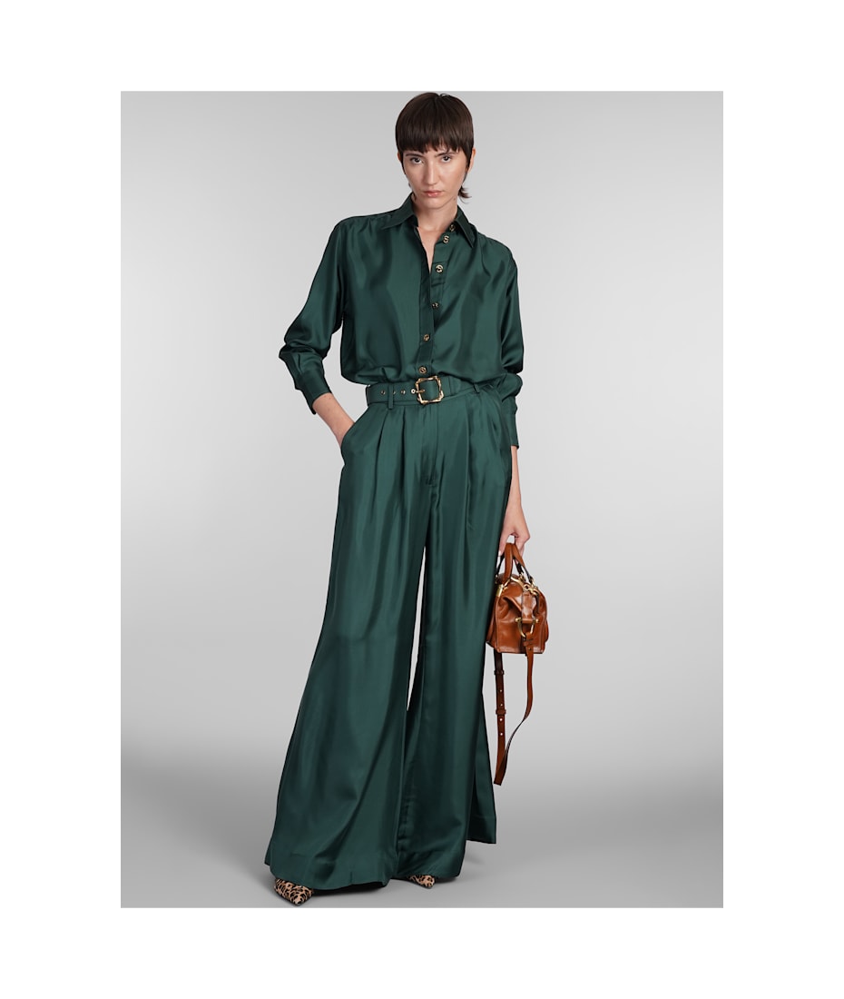 【送料&関税込】Zimmermann Pants In Green Silk Zimmermann Pants In Green Silk | italist