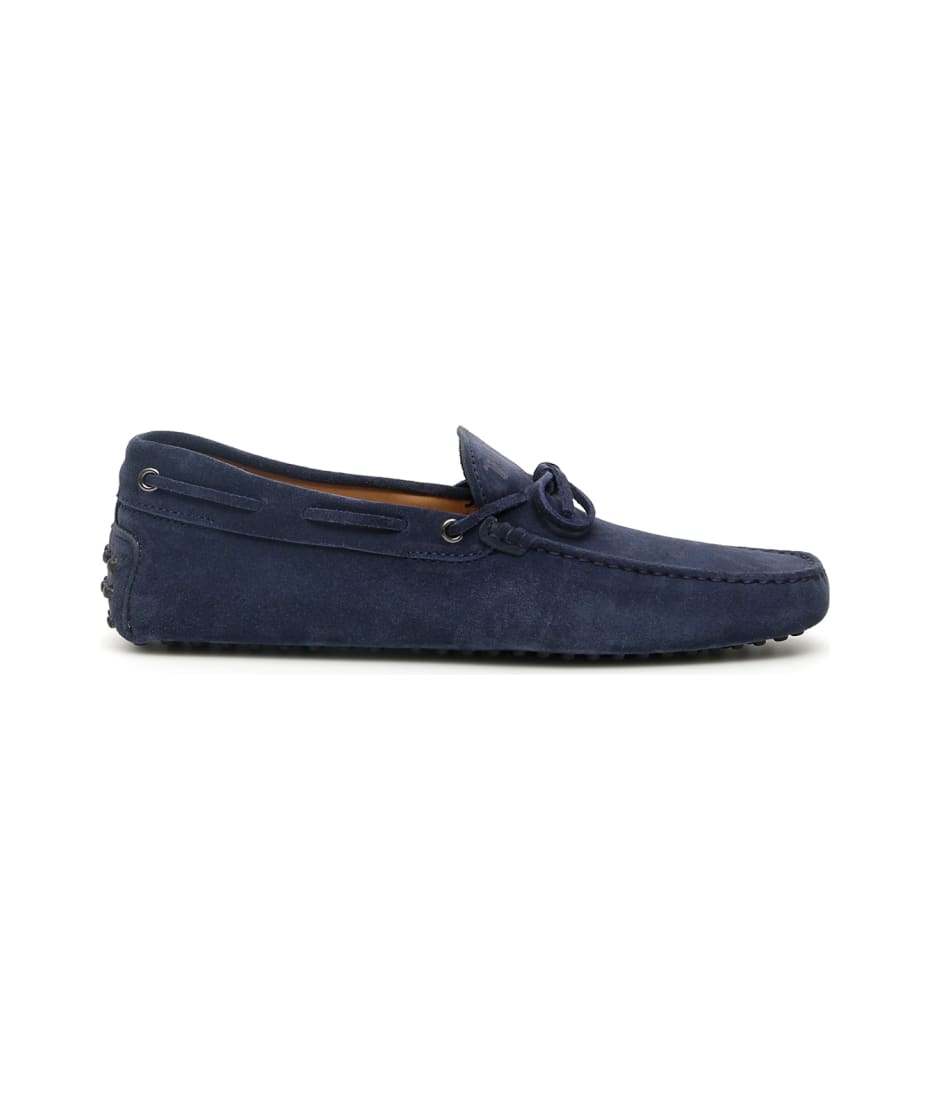 【送料&関税込】Tod's Gommino Loafers With Laces TOD'S Gommino leather-trimmed suede loafers | NET-A-PORTER