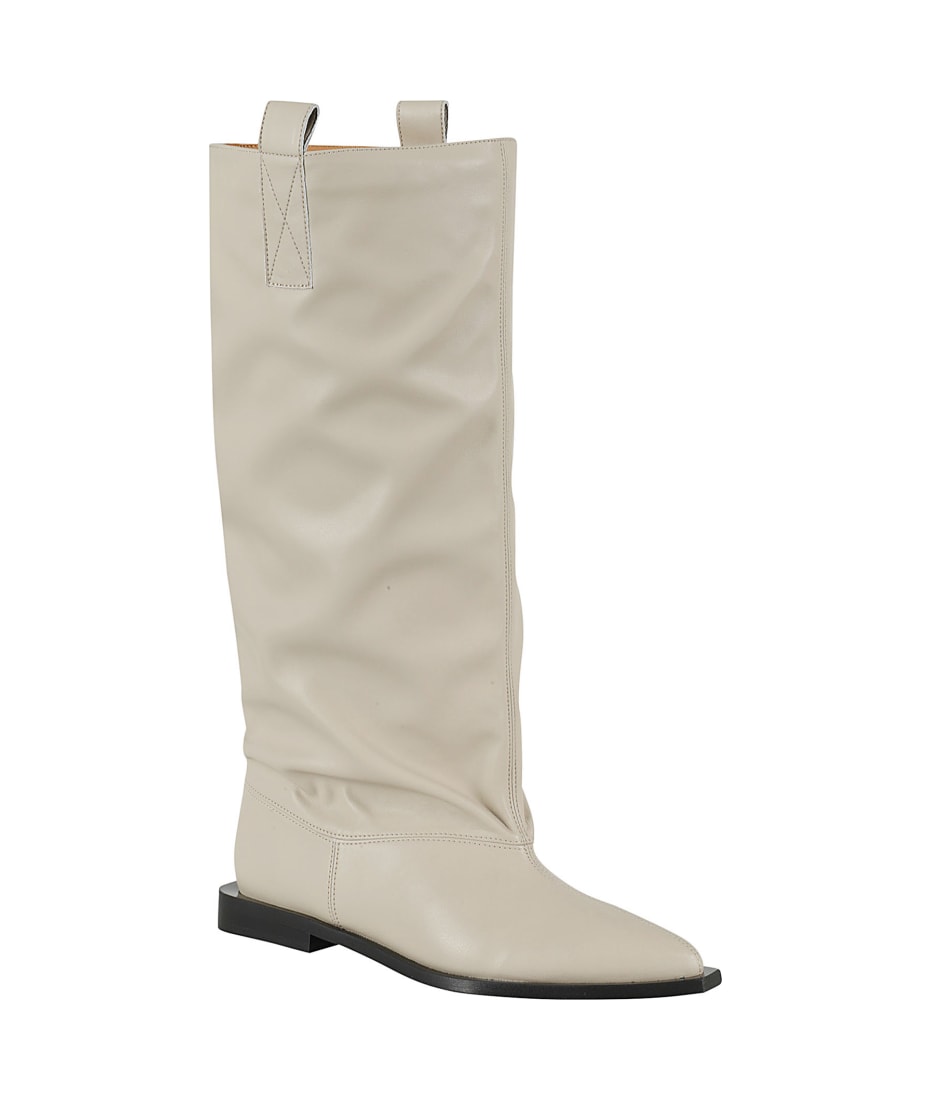 【送料&関税込】Ganni Western Wide Slouchy Flat Tubular Boot Ganni Western Wide Slouchy Flat Tubular Boot | italist