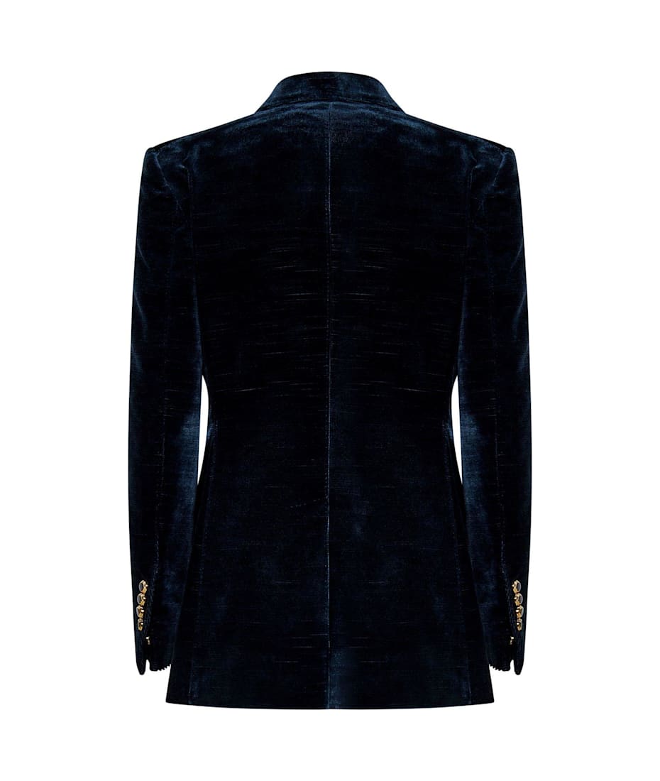 【関税＆送料込み】Tom Ford Dp Wallis Velvet Jacket Clothin WALLIS DOUBLE BREASTED PEAK LAPEL VELVET JACKET | Tom Ford