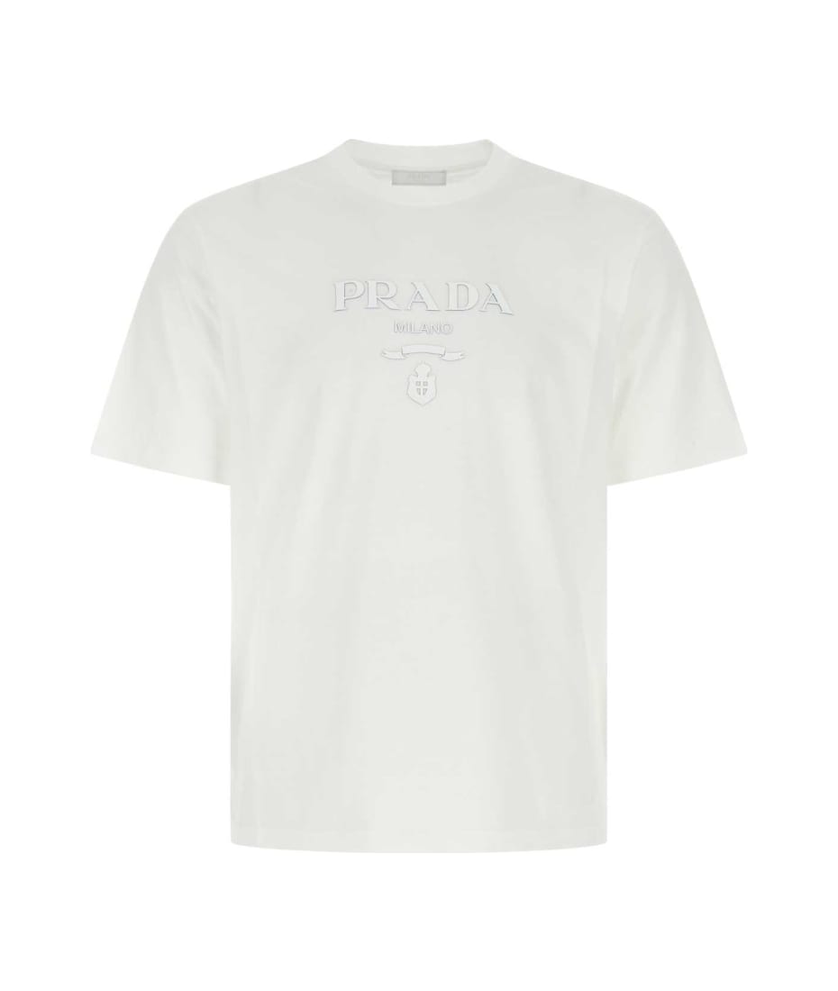 Tシャツ・カットソー PRADA White cotton oversize t-shirt (3558AS21111CD F0009) Prada White Cotton T-shirt | italist