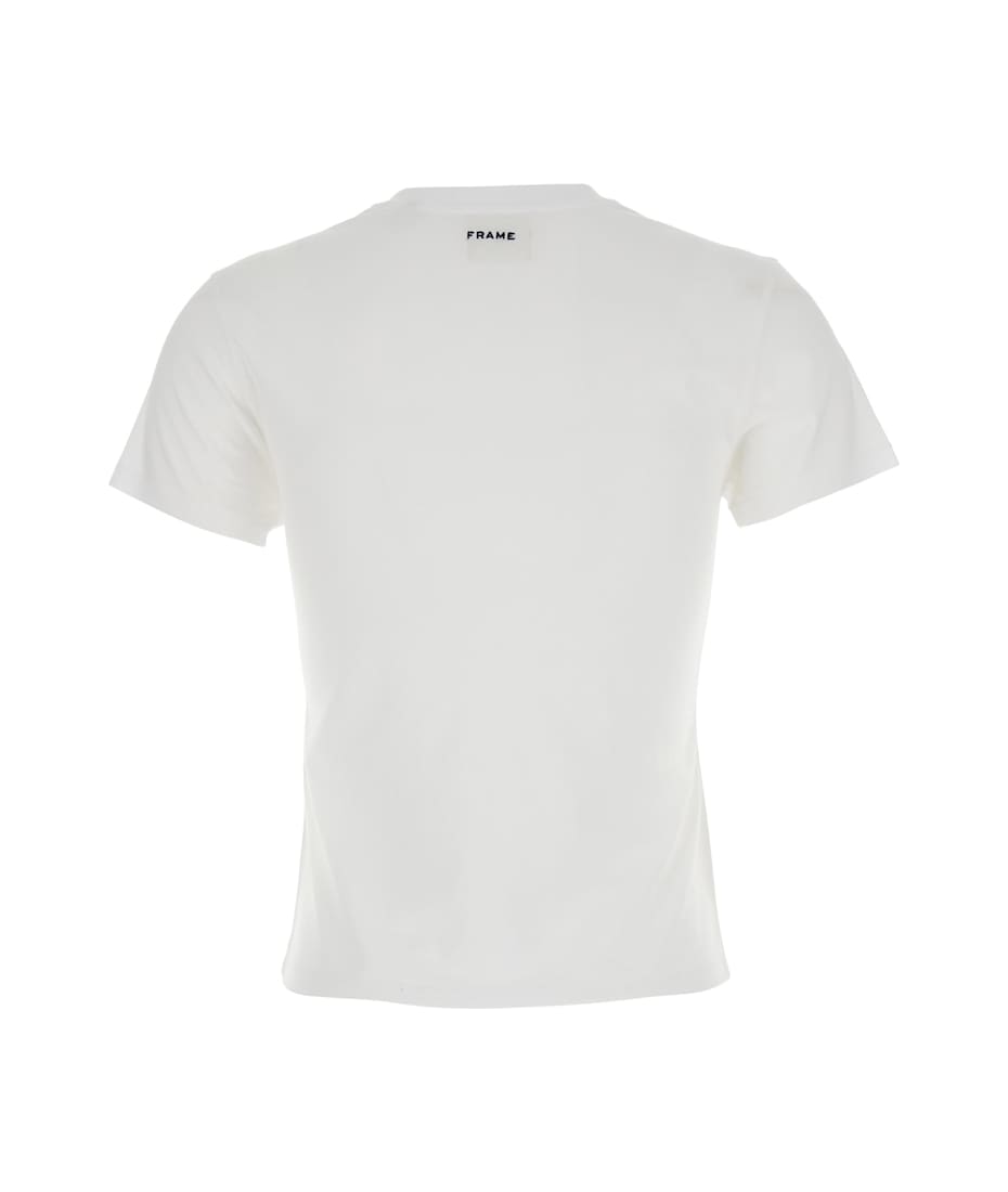 【送料&関税込】Frame White T-shirt With Ritz Paris Logo On Women's t-shirt - white - Ritz Paris x FRAME | Ritz Paris