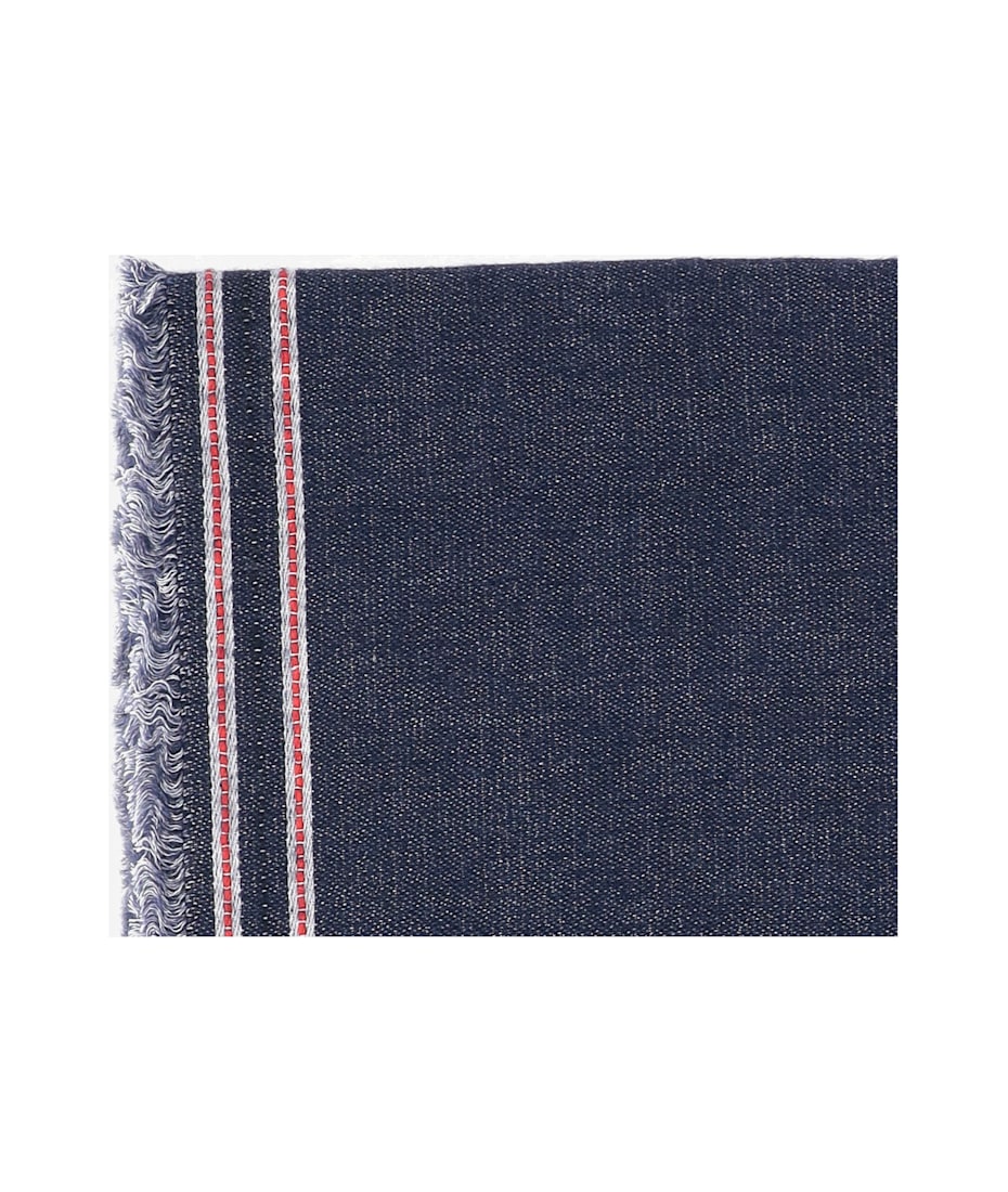 Faliero Sarti Cashmere And Silk Blend Denim Scarf | italist