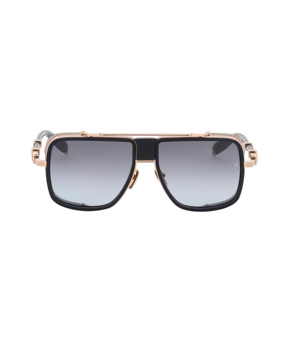 Balmain Imperial Acetate & Titanium Rectangle Sunglasses