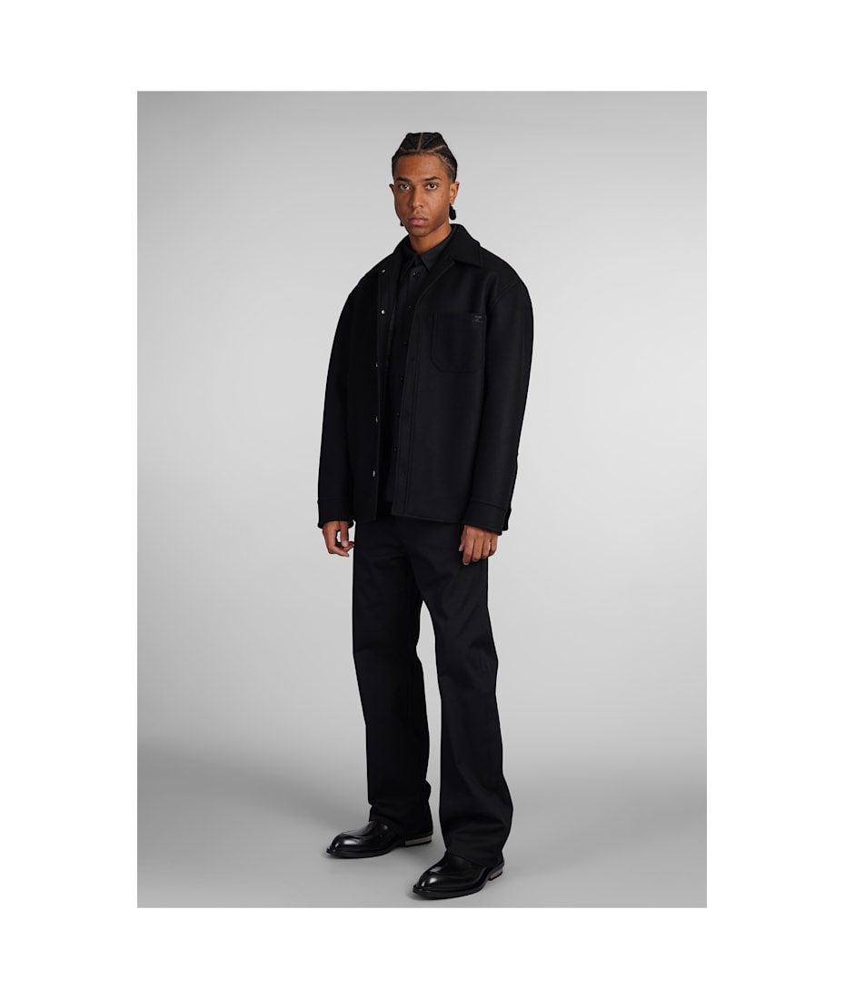 【関税込み】Courreges ブラック ボタン フーディ Courrèges Casual Jacket In Black Wool | italist