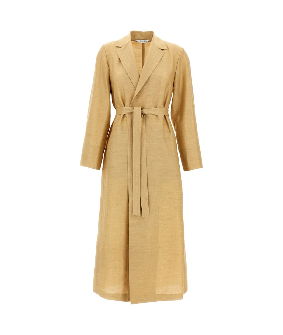 優れた品質 Max Mara italist | Overcoat Canvas Silk And Linen トップス