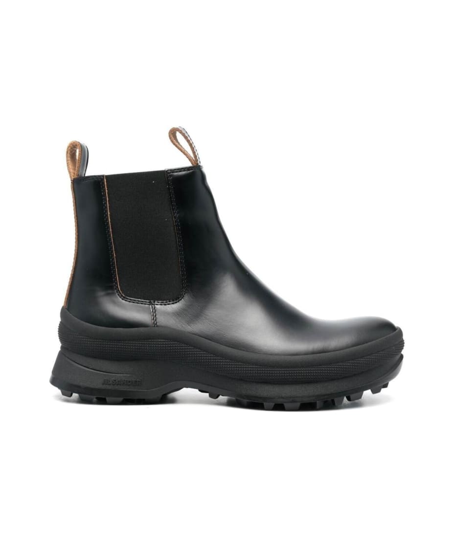 Jil Sander Black Chelsea Boots In Cow Leather Man italist