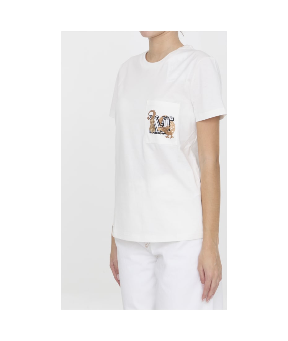MAX MARA★W'S ELMO S/S T-SHIRT - ELMO 005 108508 MAX MARA - Elmo Embroidered Cotton T-shirt Max Mara