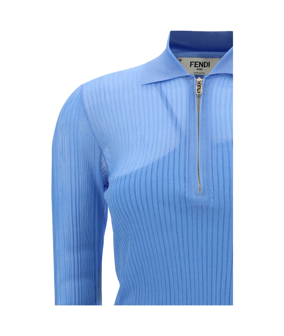 【関税&送料込】Fendi Light-Blue Silk Blend Dress 3bd5e08982eecce855e2febf0e6ca4