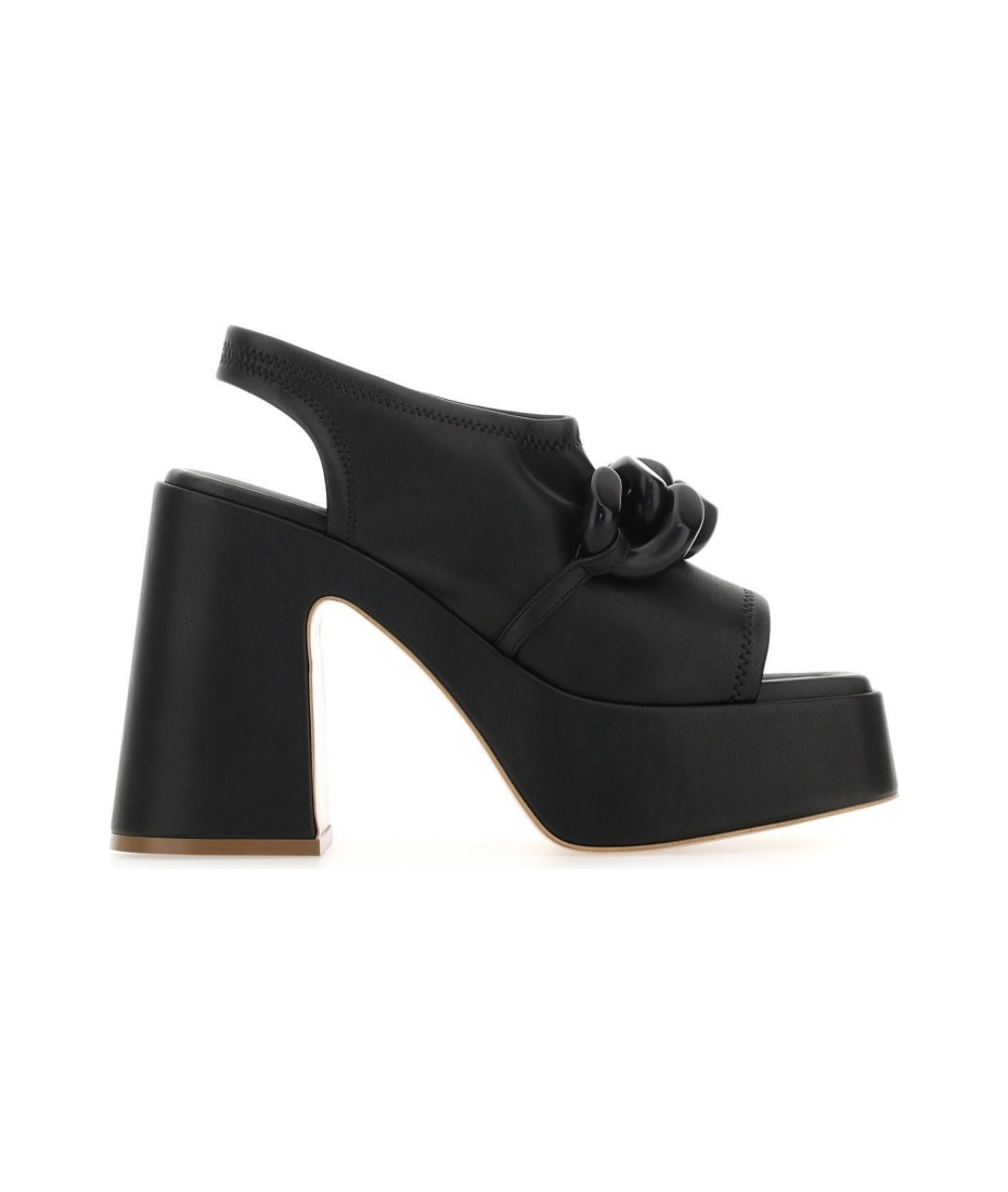 サンダル・ミュール Stella Mccartney Black Alter Mat Skyla Mules Stella McCartney Skyla Alter Sporty Mat Platform Mules
