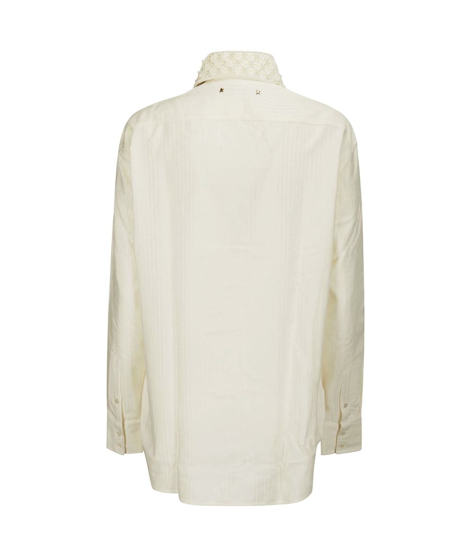 Golden Goose Long Sleeved Embellished Shirt - HERITAGE WHITE