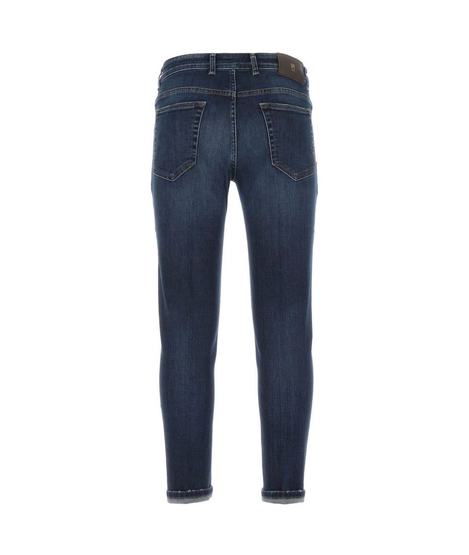 Pt05 stonewashed straight-leg jeans