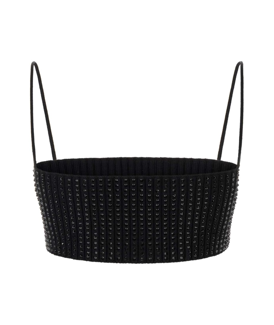 Tシャツ・カットソー ALEXANDER WANG EMBELLISHED STRETCH NYLON CROP TOP Alexander Wang Embellished Stretch Nylon Crop Top | italist