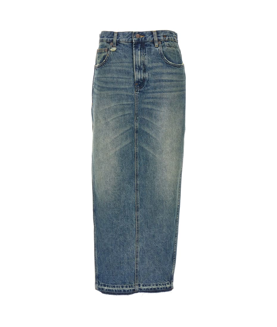 R13 Midi Denim Skirt italist