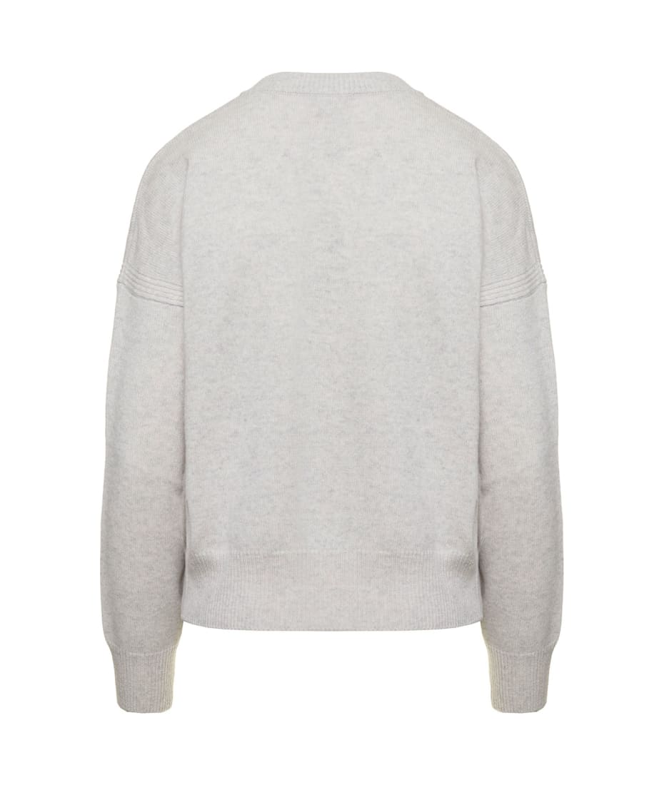 Maison Kitsuné Grey Crewneck Sweatshirt With Intarsia Fox Head In