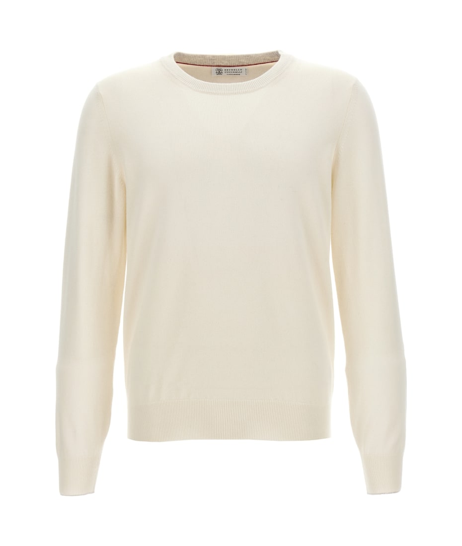 BRUNELLO CUCINELLI, Cream Men's Cashmere Jumper