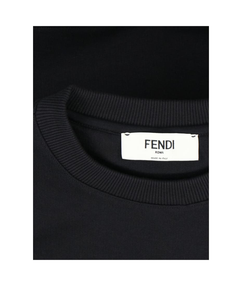 Fendi Logo Cropped Sweatshirt - Black