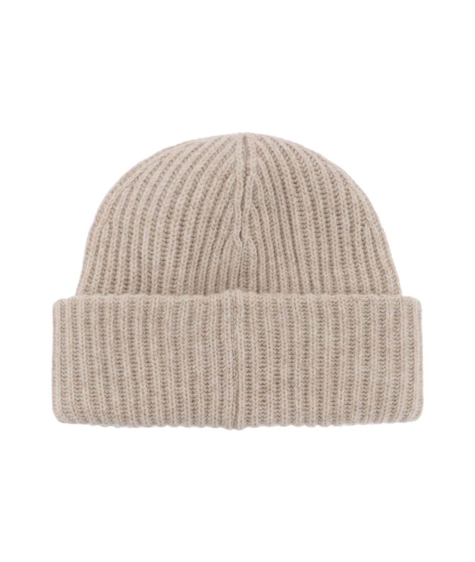 Ganni Beanie Hat With Logo Patch | italist
