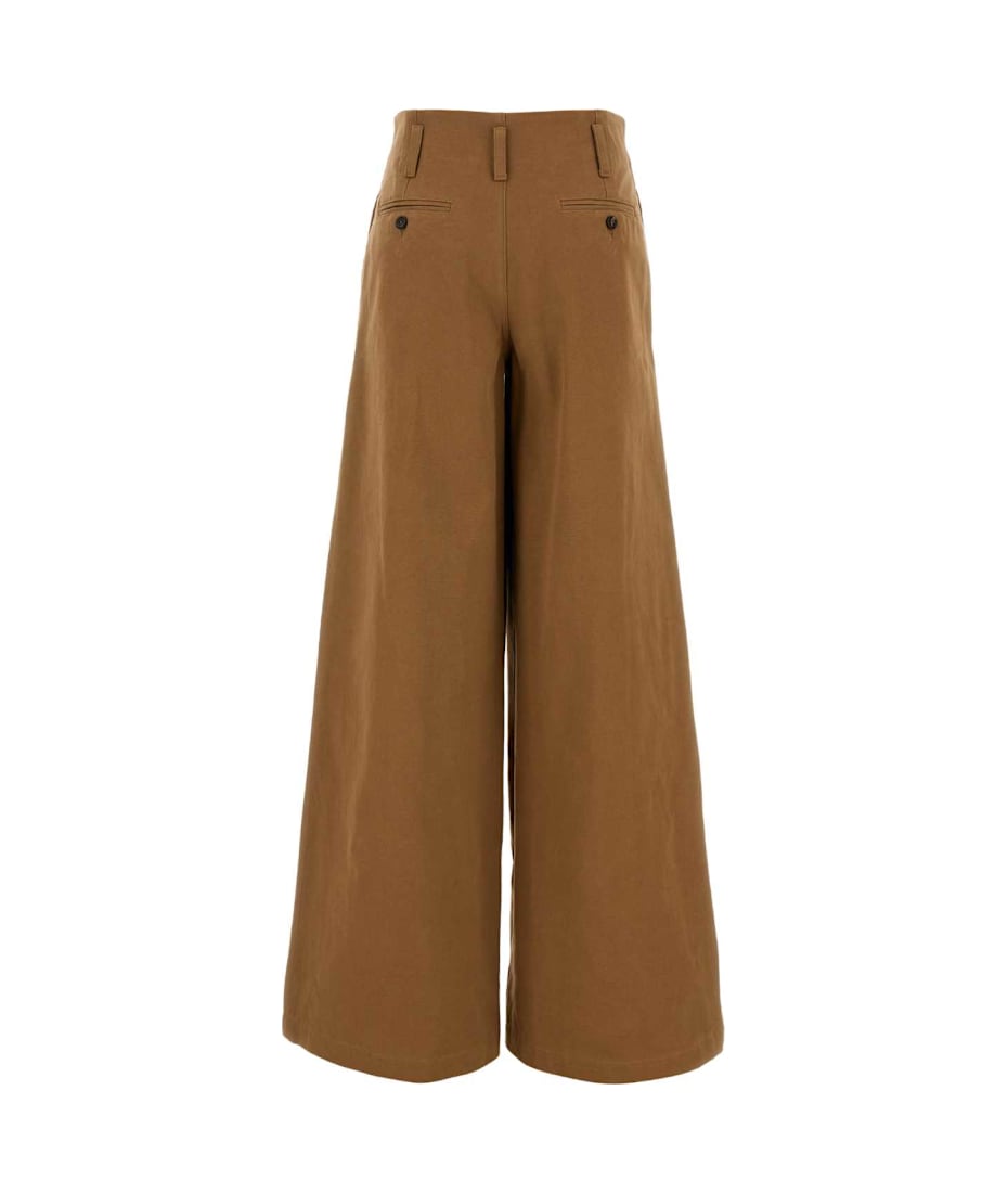 パンツ Chloe FW25 Brown cotton wide-leg pant (CH25APA11365 208) CHLOE - Wide-leg Trousers | Leam Roma - Luxury Shopping Online