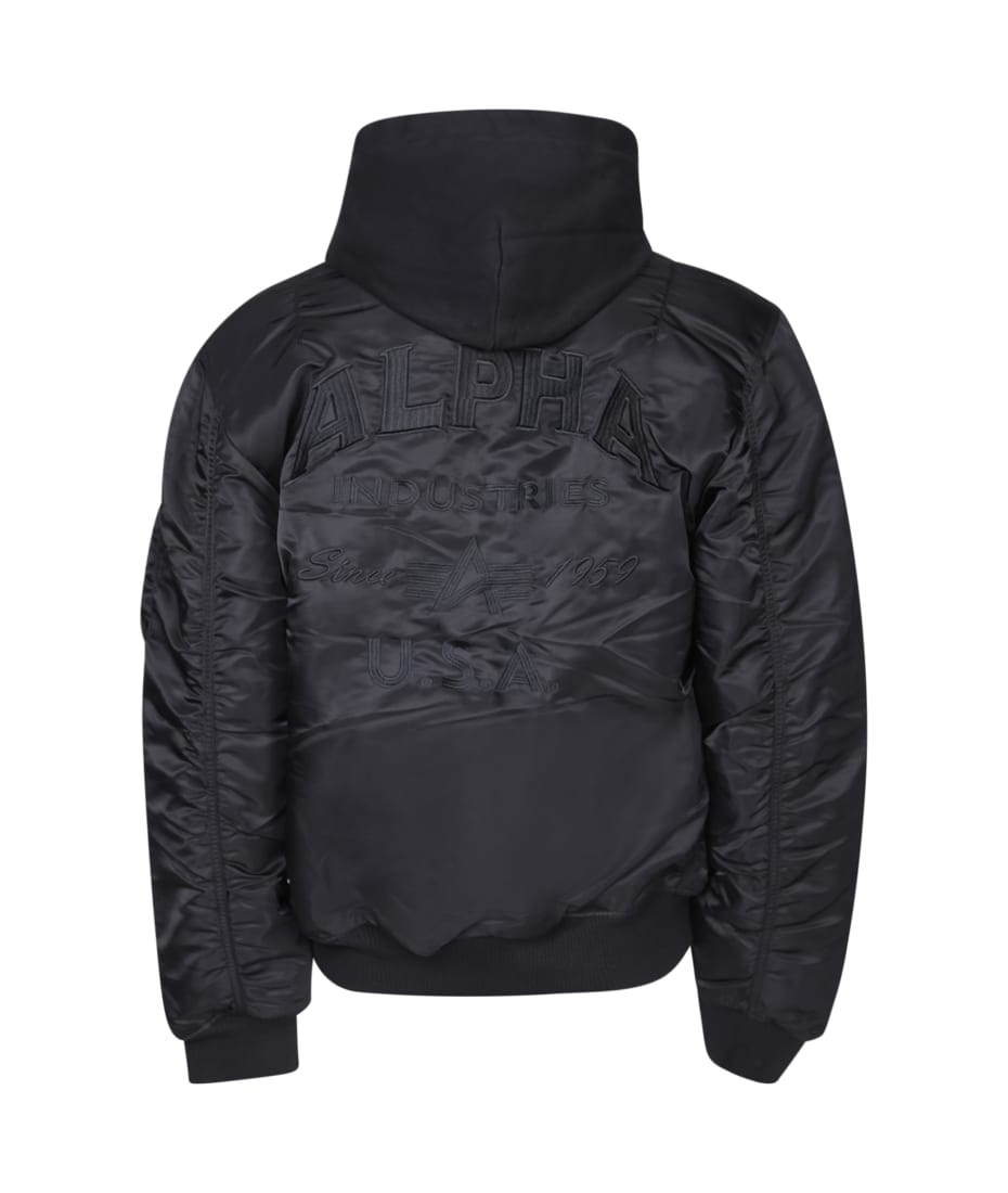 Alpha Industries Ma-1 Zh Hooded Black Bomber Jacket