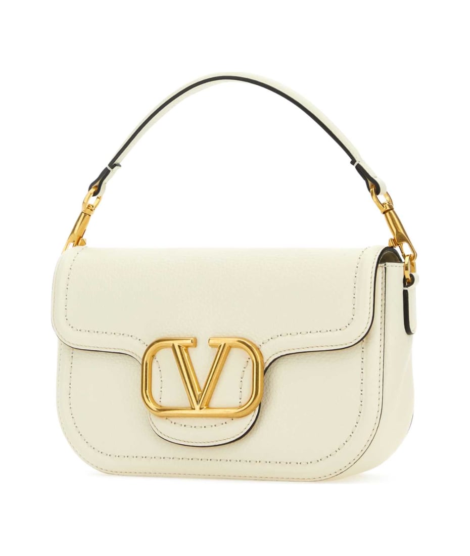 ＊VALENTINO＊ IVORY LEATHER ALLTIME ショルダーバッグ Valentino Garavani Ivory Leather Alltime Shoulder Bag