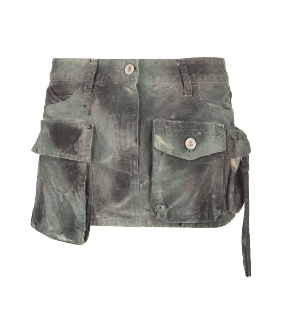 The Attico Fay Camouflage Miniskirt - Green